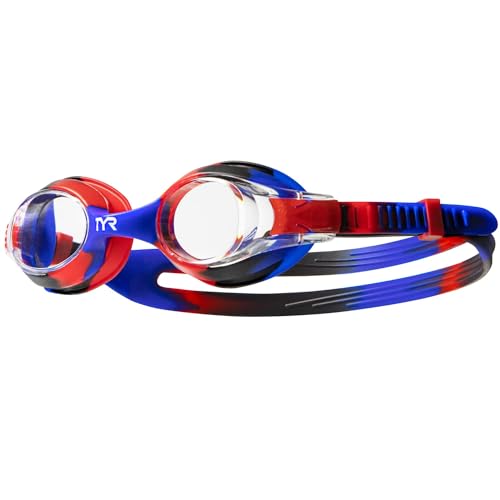 TYR Kids' Swimple Goggles - Colorful Swim Goggles for Beginners - color: Clear/Black