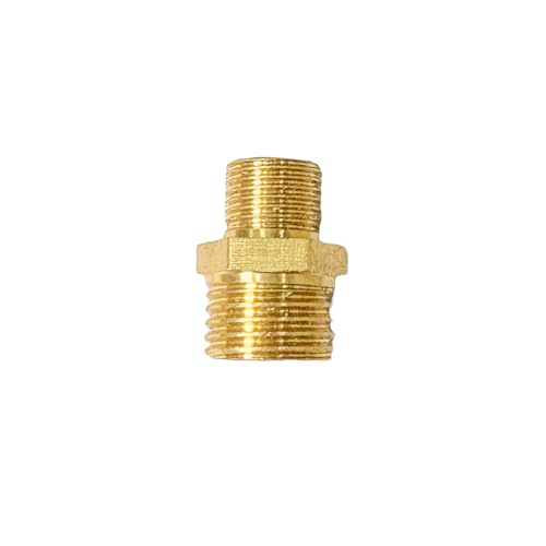 1/4" x 1/8" Male Threaded Hex Nipple Reducer Brass NPT Pipe Fitting Adapter Straight Connectors Pack of 2 - size: 1/4" x 1/8" -2 Pack