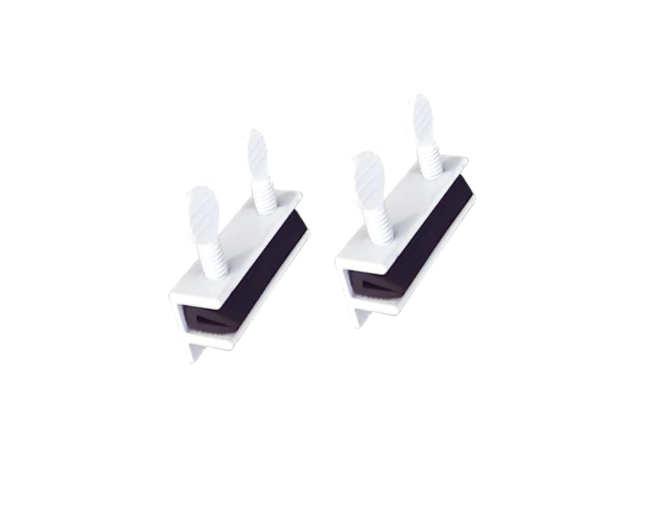 QCAA Sliding Window Security Lock with Vinyl Lining, Child Proof Lock, Aluminum, White, 2 Pack, Made in Taiwan - color: White(w/Vinyl Lining), size: 2 Pack