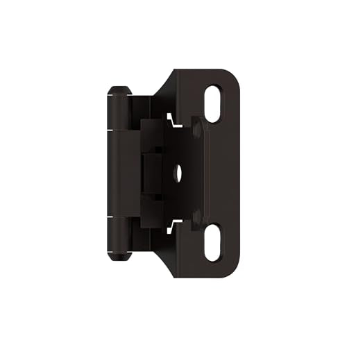 Amerock 1 Pair 1/4" Overlay Oil-Rubbed Bronze Partial Wrap Cabinet Hinge - color: Oil Rubbed Bronze, size: 1/4 Inch (6 mm) Overlay