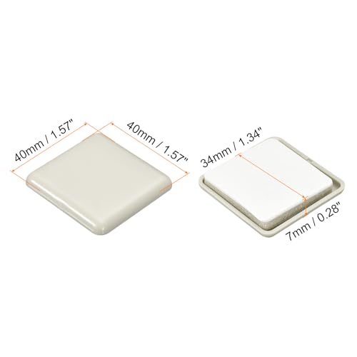 uxcell Furniture Sliders, 4Pcs 1 4/7" - Plastic Self-Adhesive Square Sliding Pads, Chair Glides for Carpeted Tile Vinyl Hardwood Floors (Grey) - size: 1 4/7"