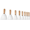 8Pcs Putty Knife Set – Rust-Free 1" to 6" Scrapers Perfect for Repairing Drywall, Removing Wallpaper & Mud Plaster Scraping! Upgrade Your DIY Toolkit! (Wooden Handles (Pack of 8))
