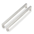 Goldenwarm Brushed Nickel Cabinet Pulls 20 Pack 10 Inch, Square Drawer Handles, Stainless Steel, Screws Included, Silver Kitchen Hardware for Cupboard Closet Furniture Upgrade - size: 10In(256MM) Hole Centers