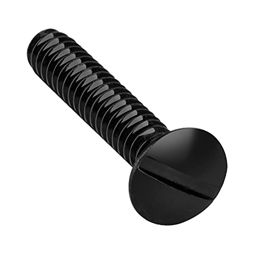 Henne Bery 3/4" Long 6-32 Thread, Oval Head Milled Slot Replacement Wall Plate Screws, 50 Pack, Black - color: Black, size: 3/4",50 Pack