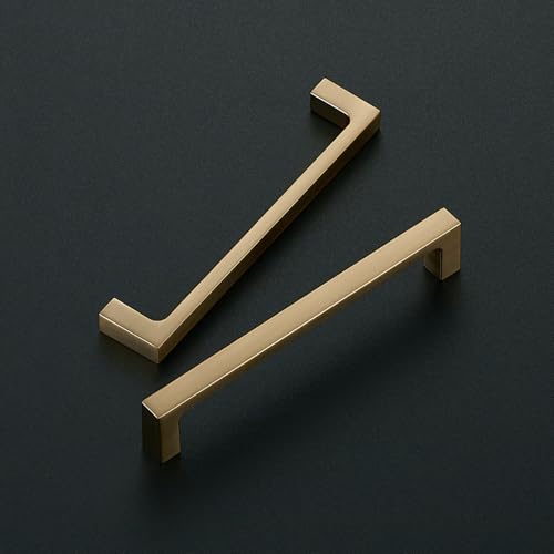 Ravinte Champagne Bronze Kitchen Square Cabinet Handles 5 Inch 10 Pack - size: 5 Inch Hole