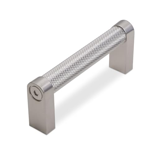 10 Pack 3 Inch(76mm) Brushed Satin Nickel Kitchen Cabinet Handles Knurled Cabinet Pulls Silver Drawer Pulls Cabinet Hardware - color: Brushed Satin Nickel, size: 3'' Hole Center(76mm)