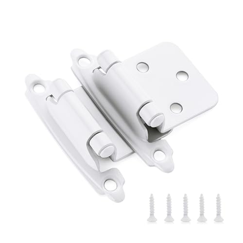 Ravinte White Cabinet Hinges, 1/2 Inch Overlay, 60 Pack (30 Pairs) - color: White