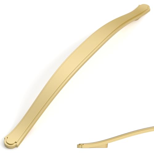 Amerdeco 10 Pack Brushed Gold Cabinet Pulls 7.5 Inch(192mm) Hole Center Drawer Pulls Cabinet Hardware Kitchen Cabinet Handles for Bathroom ZH0068 - color: Brushed Gold, size: 7.5"/192MM Hole Center