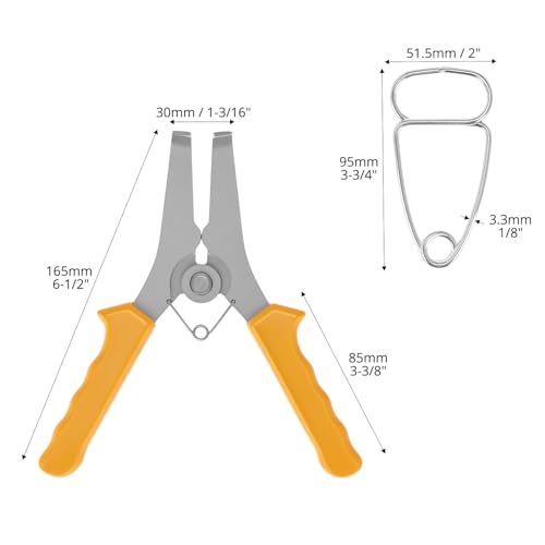 QWORK Miter Spring Clamps Kit, Includes 8 Miter Clamps & 1 Pliers, Ideal for Picture Frames, Wood Trim, Moldings, and Compound Miters