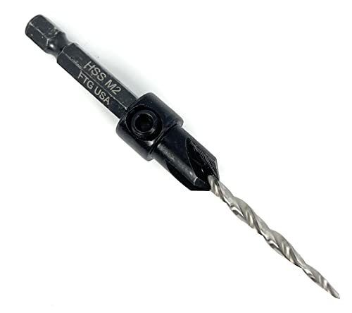 FTG USA #6 (9/64") Adjustable Tapered Wood Countersink Drill Bit - size: #6, style: w/o Depth Stop