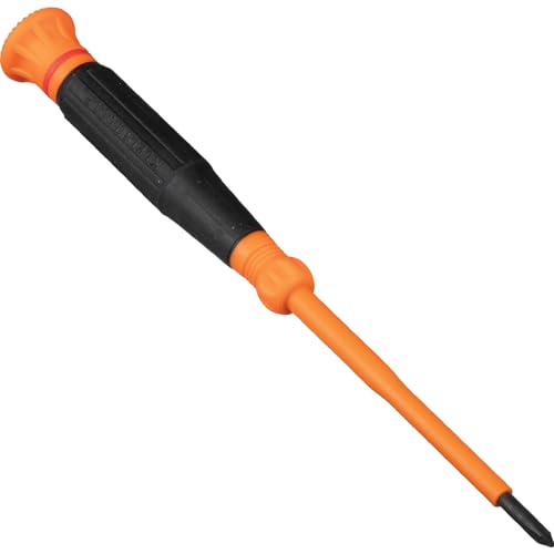 Klein Tools 6233INS Insulated Precision Screwdriver, #0 Phillips Mini Electrician Screwdriver, 1000-Volt, Cushion-Grip Handle - style: #0 Phillips