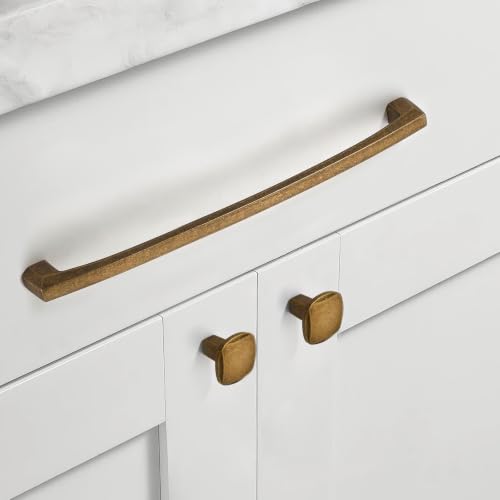 Asidrama 10 Pack 10 inch Brushed Antique Brass Kitchen Cabinet Handles - color: Antique Brass, size: 10" Hole Center(254mm)