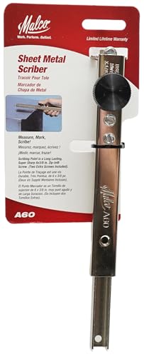 Malco A60 Adjustable Sheet Metal Scribe – 1/4" to 12-1/2" Range, 1/8" Graduations | Zip-In Replaceable Point | Strip-Proof Knob | HVAC, Roofing & Fabrication | Pocket Size | Made in USA