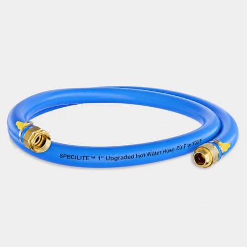 SPECILITE Hot/Cold Rubber Garden Water Hose 5 ft x 1", -50℉ to 190℉, Blue - color: 1'' Blue, size: 5 FT