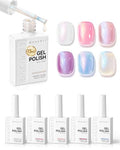 Makartt Pearl Gel Nail Polish Set 15ML : 6 Shimmer Mermaid Colors - color: Nebula Spectrum