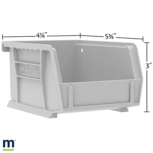 Akro-Mils Storage Bins 30210, Plastic | Stackable | Hanging Design | 5" x 4" x 3" | Yellow | Pack of 24 - color: Yellow, size: 24 Pack
