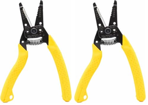IDEAL Electrical 45-417 Premium Reflex T Stripper - 22-30 AWG solid, 24-32 AWG stranded, Wire Stripper with Plier Nose, Slide Lock, Textured Grips (Pack of 2) - size: 22-30 AWG Solid (Pack of 2)