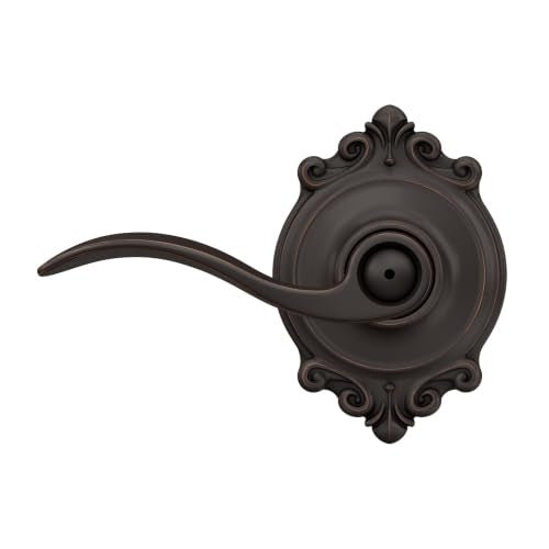 SCHLAGE Accent Bed/Bath Privacy Door Handle with Lock, Aged Bronze - color: Aged Bronze, size: Brookshire