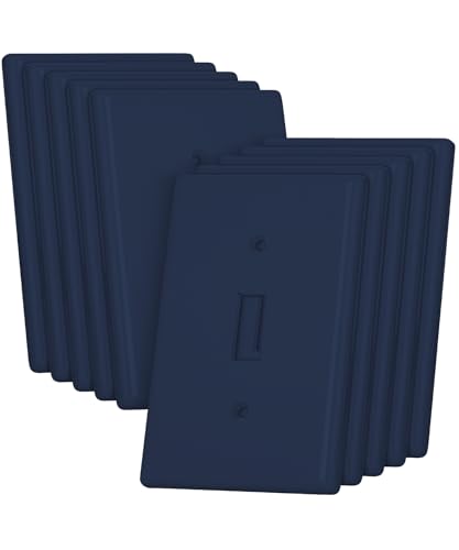 Bates- Light Switch Plates, 10 Pack, Navy Blue, Light Switch Cover Plate, Single Switch Plate Cover - color: Navy Blue, size: 10 Pack, Standard-Size