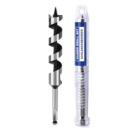 1-1/8" X 7.87" Auger Bit for Wood, 28x200mm Hex Long Auger Drill Bit - size: 1-1/8" (28mm)diameter, style: 7.87 inch / 200mm Length