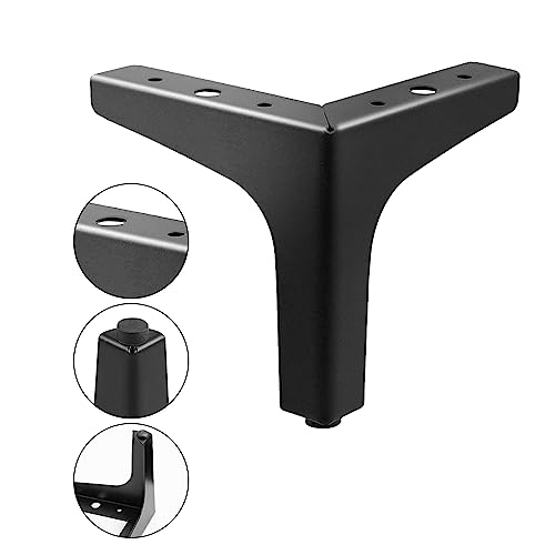 AODIOU Furniture Legs Metal feet: Couch Legs 6 Inch Sofa Cabinet Legs Replacement Black Legs for Furniture Set of 4 - color: Black, size: 6'' / 15cm(4PCS)