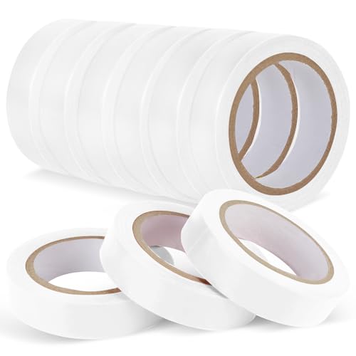 Romeda 9 Pack Electrical Tapes, Electrical Tape Water, Sun, and Oil Resistant, Electrical Tape is Suitable for Most Domestic, Commercial, and Industrial environments - White - color: White