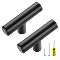 Ravinte 3 Pack Black T Bar Cabinet Knobs 2in Dresser Knobs Single Hole | Matte Black Finish, Solid Metal, Easy Install, Screws Included, Hardware, Kitchen, Bathroom, Drawers, Cabinets - color: Black, size: 3 Pack, style: Round