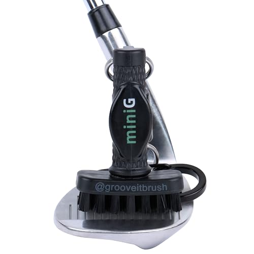Grooveit Mini Golf Brush The Small MiniG 'Dry Scrubber' Features A Detachable Magnet, Heavy-Duty Nylon Bristles, and 3-Yr Warranty - Used On All Professional Golf Tours - Golf Accessory of 2023 - color: Black