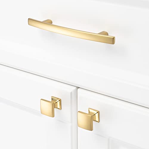 KOOFIZO 10 Pack 3-3/4 in Brushed Gold Cabinet Pulls, Drawer Handles 1961 - color: Brushed Gold, size: 3-3/4" CC