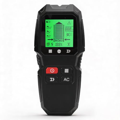 5-in-1 Stud Finder Wall Scanner with LCD Display | Electric Wire Finder, Wood and Metal Detector | High Accuracy Sensor for Cable, Stud Detection (Black)