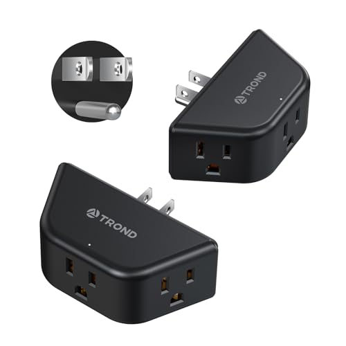TROND Black Outlet Extender 2 Pack, 3 Plug Outlet Adapter - color: Black, size: 3AC-3 Prong Plug, 2 Pack