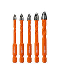 BGTEC Cemented Carbide Drill Bits Masonry Drill Bits, 5pcs Quick-fit Shank 5/6/6/8/10MM Cross Spiral Hard Alloy Drill Bit for Wood Plastic Masonry Ceramic Tile Concrete Marble - size: 5pcs 5/6/6/8/10MM