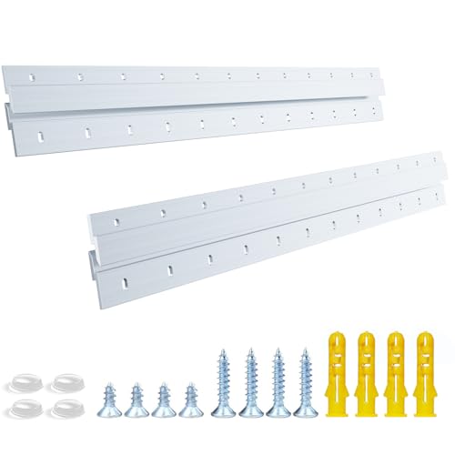 French Cleat Heavy Duty, Aluminum French Cleat, Headboard Wall Mounting Brackets with Screws, Heavy Mirror Mounting Hardware (24 Inch-2 Pairs, Support 160 lbs) - size: 24 Inch-Thick