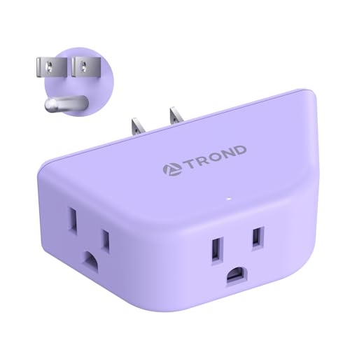 TROND Purple Outlet Extender with 3 Way Angled, for Tight Spaces - color: Purple, size: 3AC-3 Prong Plug, 1 Pack