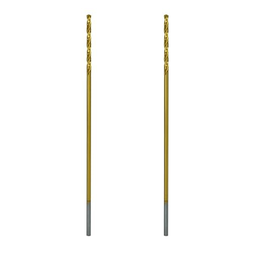 Greycore Tools 1/8 Inch x 6 Inch Cobalt Aircraft Extension Bit – 2 Pack M35 Cobalt Drill Bit, Industrial Titanium Coating – Drill Bits for Steel, Hard Metal, Cast Iron, Wood, Plastic (1/8" x 6") - size: 1/8" x 6", style: 6" Length