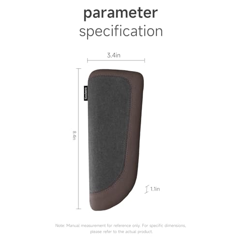 Alcantane Elbow Rest: Memory Foam Support for Car Legs and Knee, Anti-Fatigue - color: Brown left hand pad