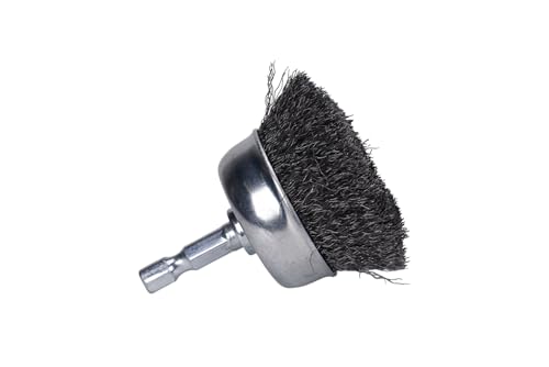 Century Drill & Tool 76213 Drill Cup Wire Brush, 1-3/4" Fine & Crimped | 1/4" shank, 0.008" wire diameter, cuts steel & metal, heat-resistant coating, rust-resistant coating - size: 1-3/4-Inch Fine