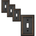 OKAWYC Single Toggle Light Switch Cover Adler Metal Wall Plate, 4-Pack Aged Bronze 1 Gang, Light Switch Cover Decorative Wallplate, Durable - style: 1 Toggle 4PK