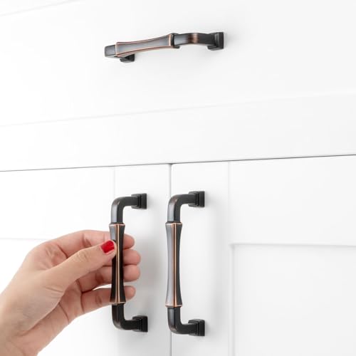 3-3/4 Inch Oil Rubbed Bronze Cabinet Pulls and Handles 10 Pack 3175 - color: Oil Rubbed Bronze, size: 3-3/4 In Hole Distance