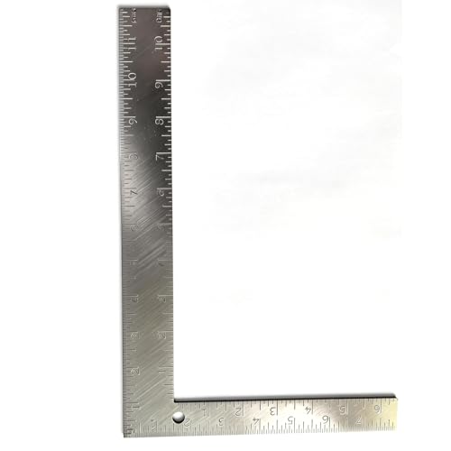 Professional 8x12 Inch Carpenter Square - Heavy-Duty Carbon Steel Framing Tool with Dual-Scale (Imperial/Metric), Rust-Resistant Right Angle Ruler for Carpentry, Roofing & Layouts - color: Silver