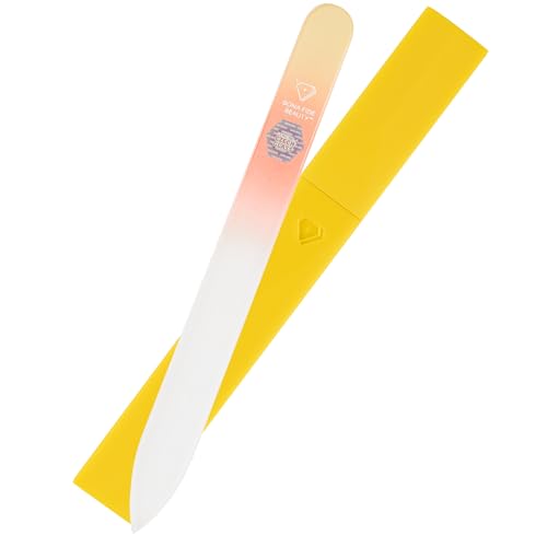Bona Fide Beauty Czech Glass Nail File with Case, Gold Orange Nail Filer - color: Gold Orange