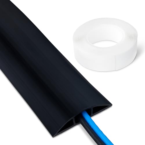 Amazon Basics Floor Cord Cover, 6ft Length, 2.6" Diameter, Cable Protector, Black - size: 72 x 2.6 x 0.6 inches