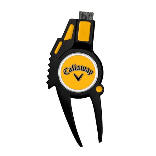 Callaway 4-in-1 Golf Divot Repair Tool - color: Black/Yellow