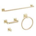 Brusehd Light Gold Bathroom Hardware Set 4 Pieces,Bathroom Accessories Set Stainless Steel Wall Mounted, Hand Towel Bar, Towel Ring, Robe Towel Hooks,Toilet Paper Holder,Towel Bar Set, 23.6 Inch… - color: Brusehd Light Gold-4pcs, size: 23.6Inch