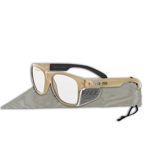 MAGID Gemstone Y50 Performance Anti-Fog Safety Glasses with Side Shields - color: Clear Lens | Coyote Tan, size: 1 Pair