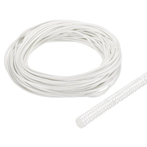 uxcell Insulation Cable Protector,1mm/0.04 Inch-30m/98 Feet High Temp Fiberglass Sleeve White - color: White, size: 1mm-30m