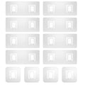 12 Pack Shower Caddy Adhesive Replacement, Waterproof Shower Shelf Adhesive Strips, Strong Adhesive Flat Hooks for Bathroom Storage Shelves and Kitchen Racks No Drilling, Clear - color: Transparent-12 Pack