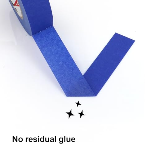 BOMEI PACK Blue Painters Tape 1 Inch Bulk - Paint Tape 5 Rolls x 1 Inch x 55 Yards - Blue Masking Tape for Walls Painting, DIY Crafting, and School Projects, Total 275 Yards - color: Blue