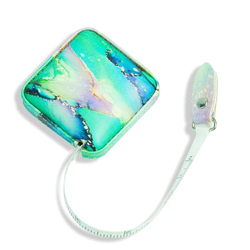 Mini Retractable Soft Tape Measure for Sewing, Cloth Fabric, Body Measurements, Emerald Green - color: Emerald Green