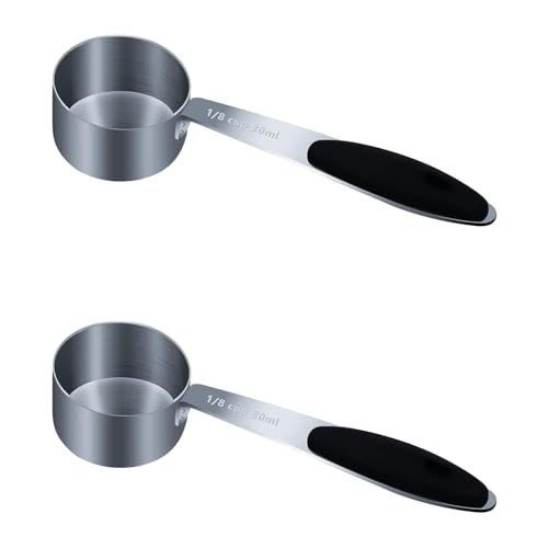 2PCS 1/8cup(30ml) Measuring Cup, Stainless Steel Measure Scoop - size: 1/8cup